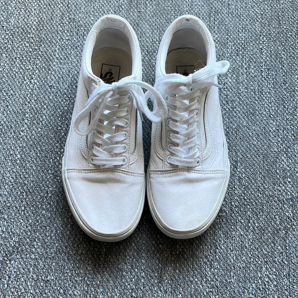 Vans Old Skool White Platforms Sneakers